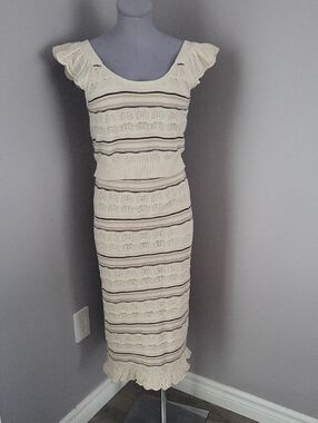 Freshman 1996 | Crochet Knit Stripe Crop Top & Maxi Skirt Set